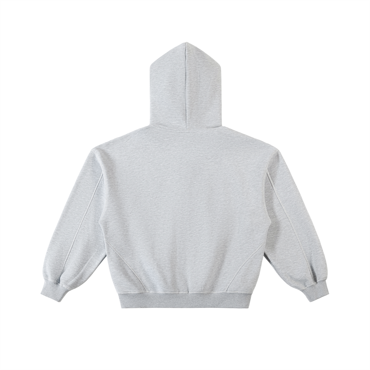 ‘Contrast’. Stitched Boxy Fleece Zip Hoodie